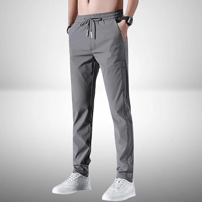 (Buy 1 Get 1 Free) Premium Men's High Stretch Skinny Lycra Pants (Black + Grey)