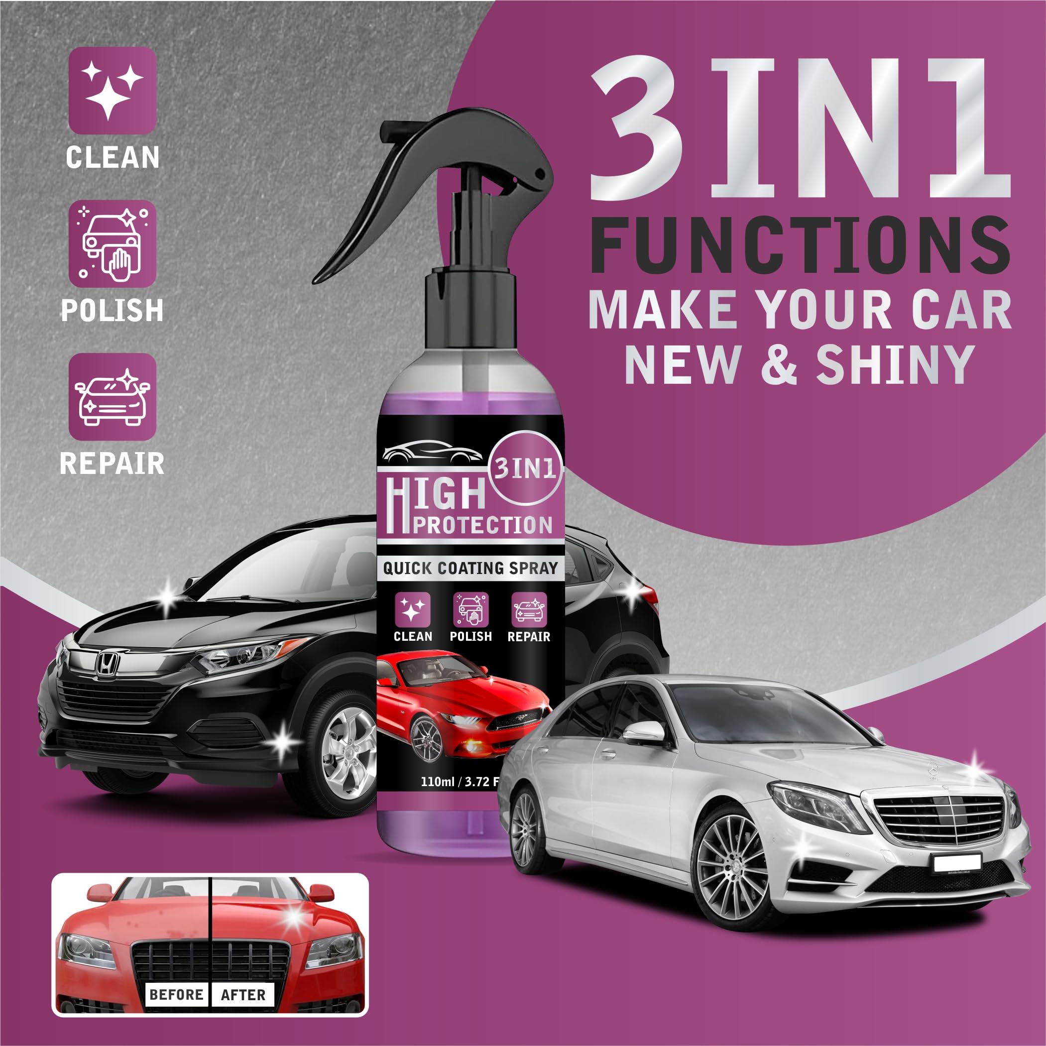 Nano Coating Scratch Spray (Pack of 2)