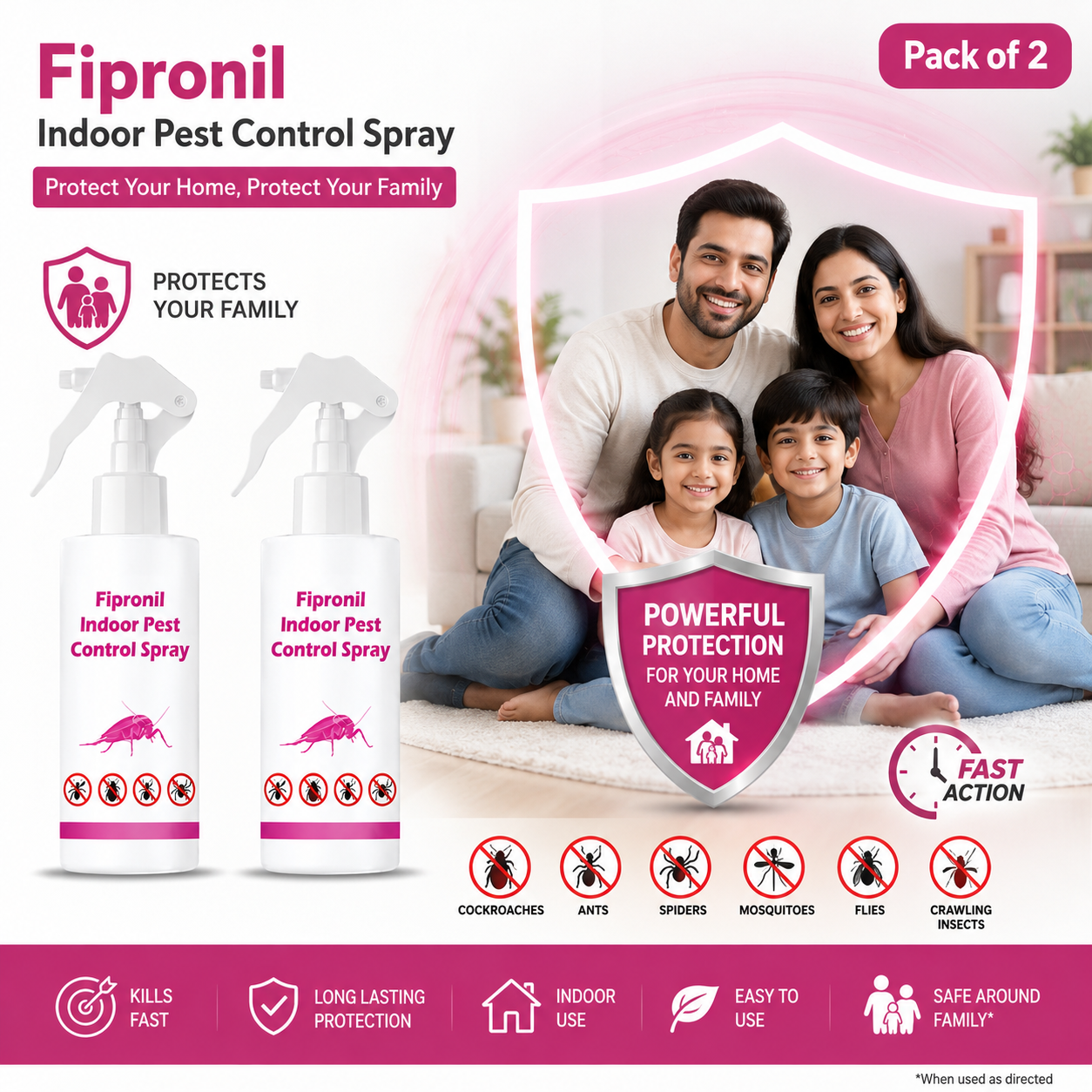 Fipronil Indoor Pest Control Spray 200 ml Pack of 2